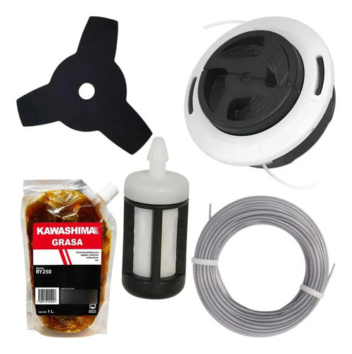 Kit Cabezal Para Stihl Fs55r Fs56r + Hilo Grasa Blanco