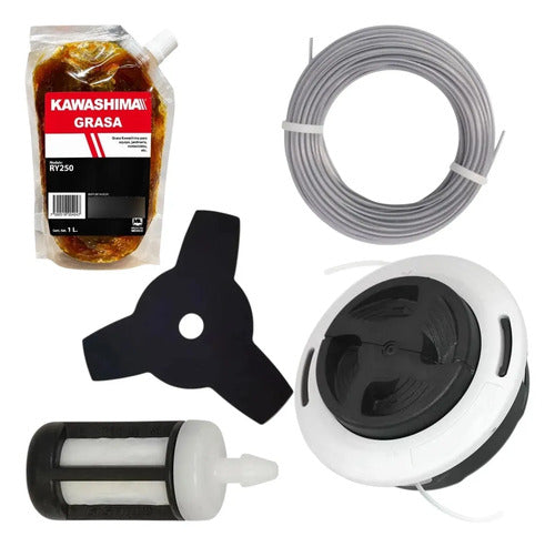 Cabezal C26-2 Kit Para Stihl Fs108 + Filtro Gas Blanco