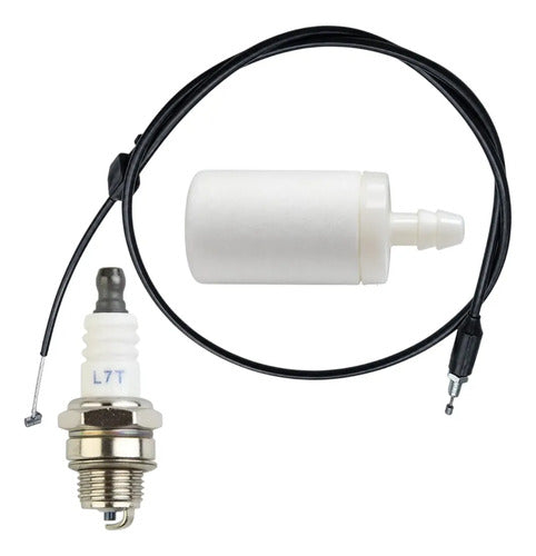 Cable Acelerador Kit Para Husqvarna 331r + Bujia L7t