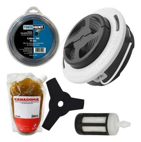 Cabezal C26-2 Kit Para Stihl Fs250 + Cuchilla 3p Blanco