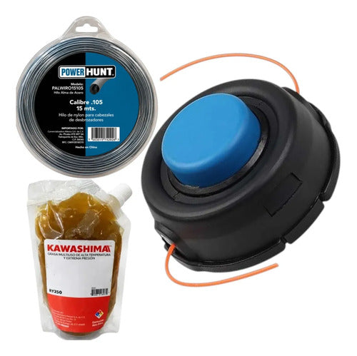 Cabezal M10 Kit Para Husqvarna 543rbk + Hilo Grasa Azul