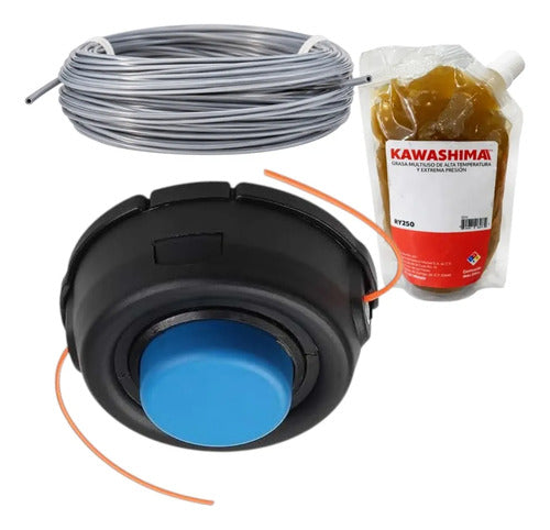 Cabezal M10 Kit Para Husqvarna 326ls + Hilo Grasa Andavis Azul