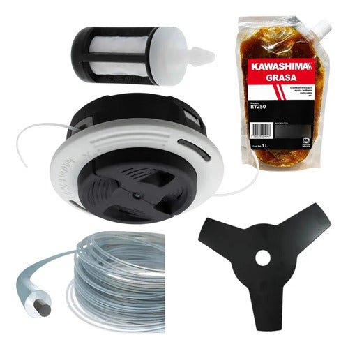 Cabezal Kit Autocut Para Stihl Fr480 + Filtro Gas Blanco