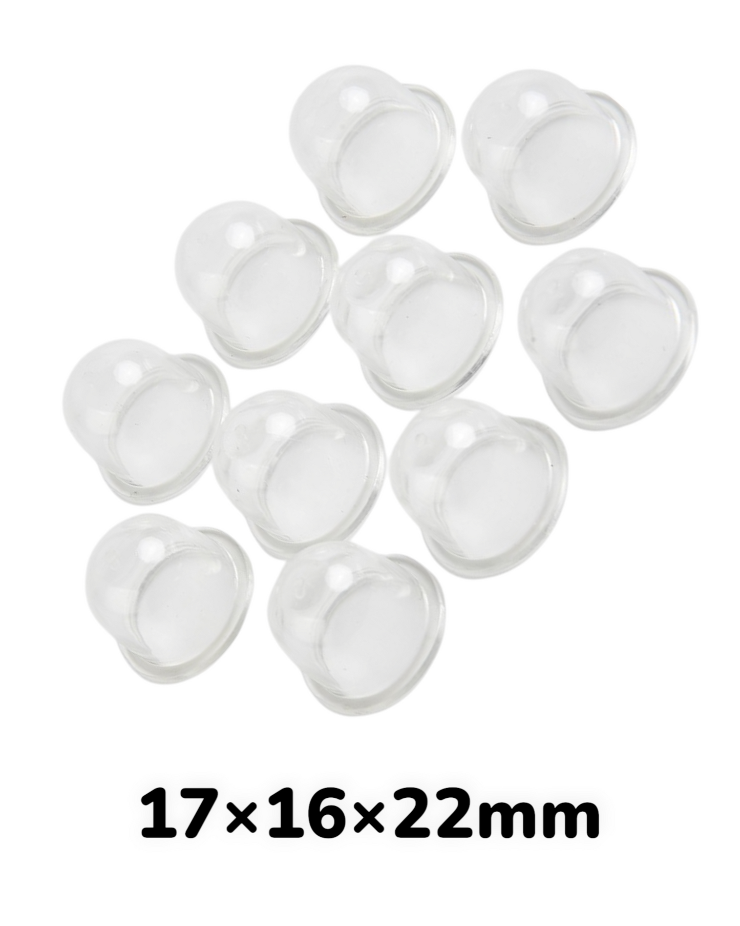 Bulbo Cebador Inyector de Gasolina 17×16×22mm para Motor 2T 33cc-52cc (10 Piezas)