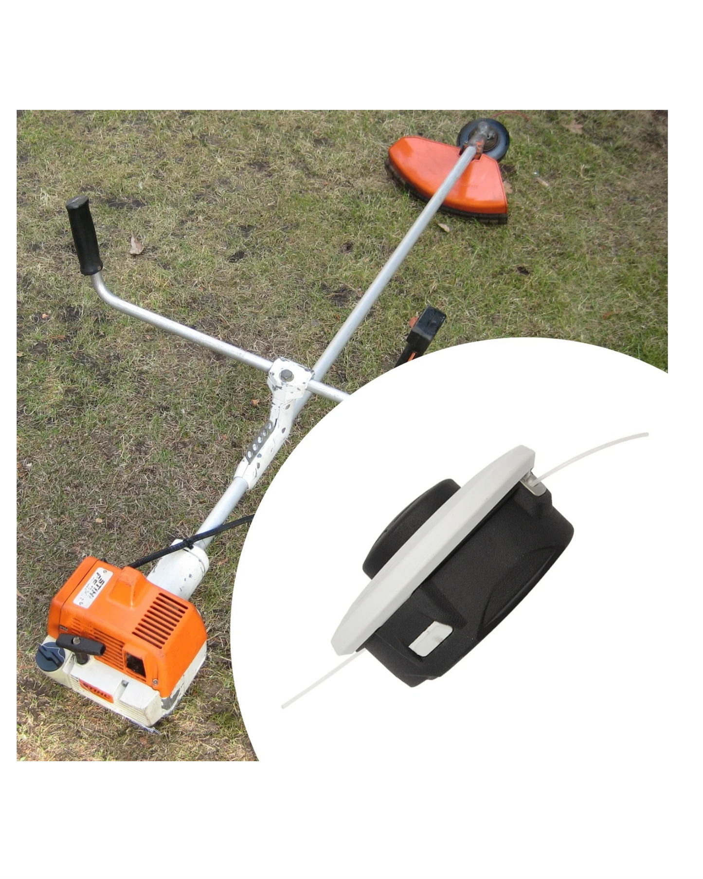 Cabezal Para Stihl FS260 FS260C M12x1.50 Blanco y Negro