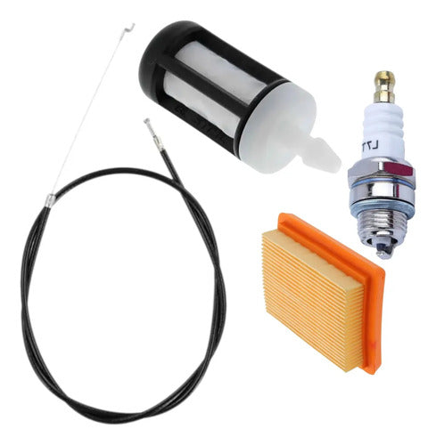 Kit Cable Acelerador Para Stihl Fs120 Fs250 + Filtro