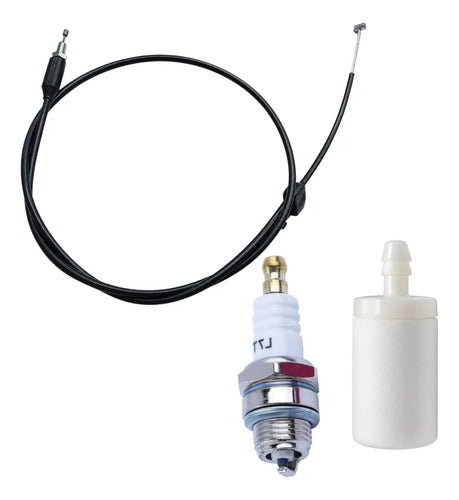 Kit Cable Acelerador Para Husqvarna 143r + Bujia