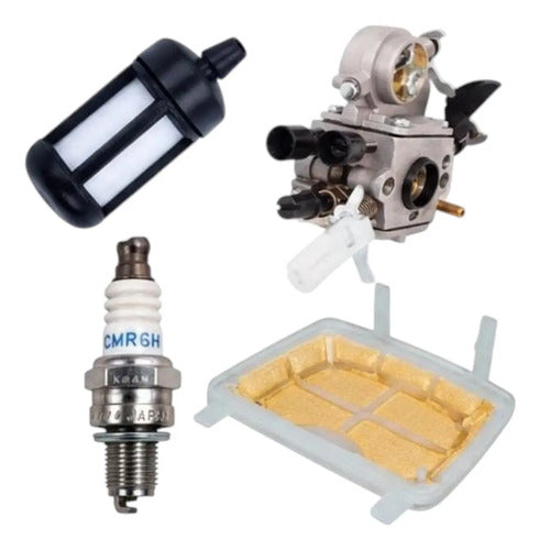 Kit Carburador + Bujia Cmr6h Para Stihl Ms211