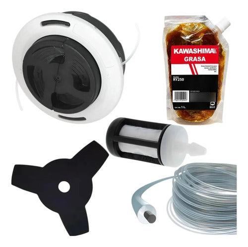 Combo Cabezal Para Stihl Fs120r Fs130r + Filtro Gas Blanco