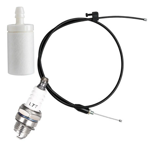 Kit Cable Acelerador Para Husqvarna 143 + Bujia