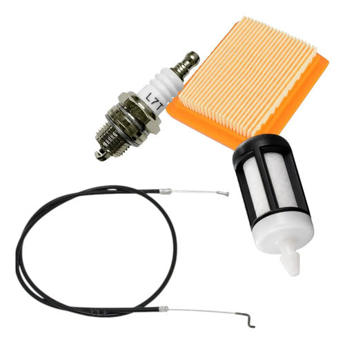 Chicote Acelerador Kit Para Stihl Fs250r + Bujia