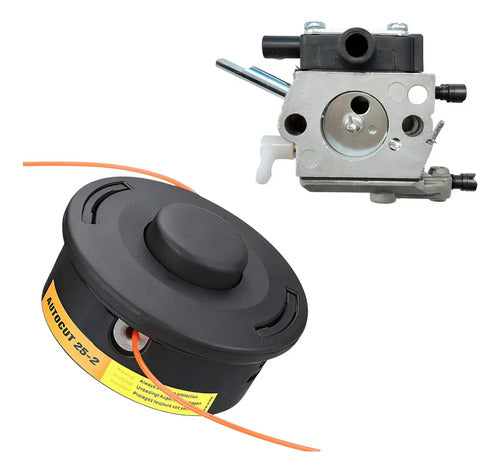 Cabezal De Desbrozadora Para Stihl Fs120 Incluye Carburador Color Plateado