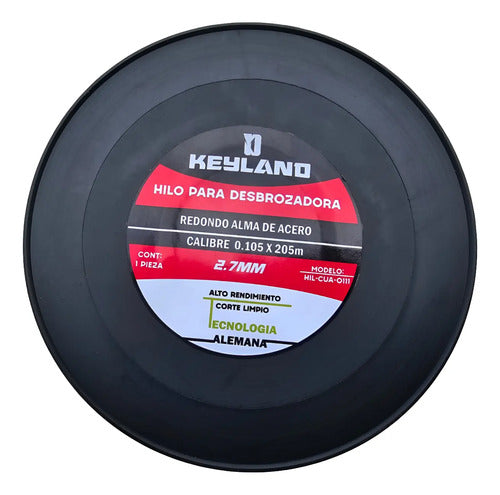 Hilo Nylon Redondo Alma Acero 205mts .105 2.65 Mm Dual