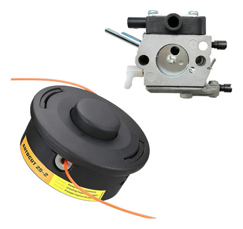 Cabezal De Desbrozadora Para Stihl Fs120 Incluye Carburador Plateado