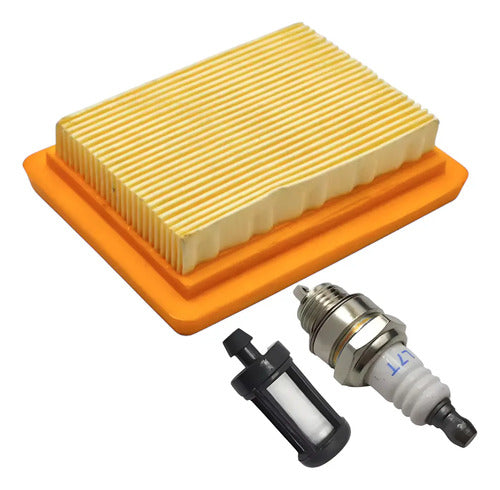Kit Filtro Aire Y Gasolina Con Bujia Para Stihl Fs120 Fs250