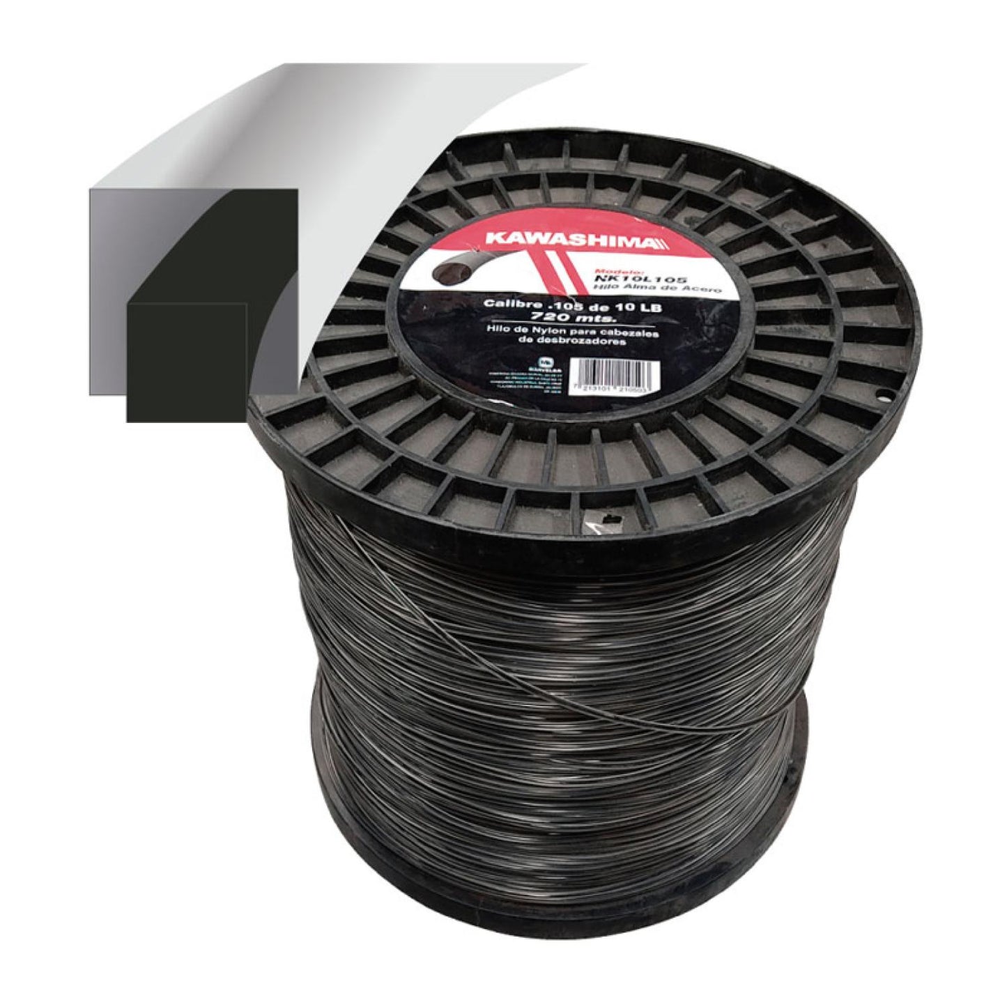 HILO NYLON KAWASHIMA CALIBRE 105 2.7MM ALMA DE ACERO 10L 612M