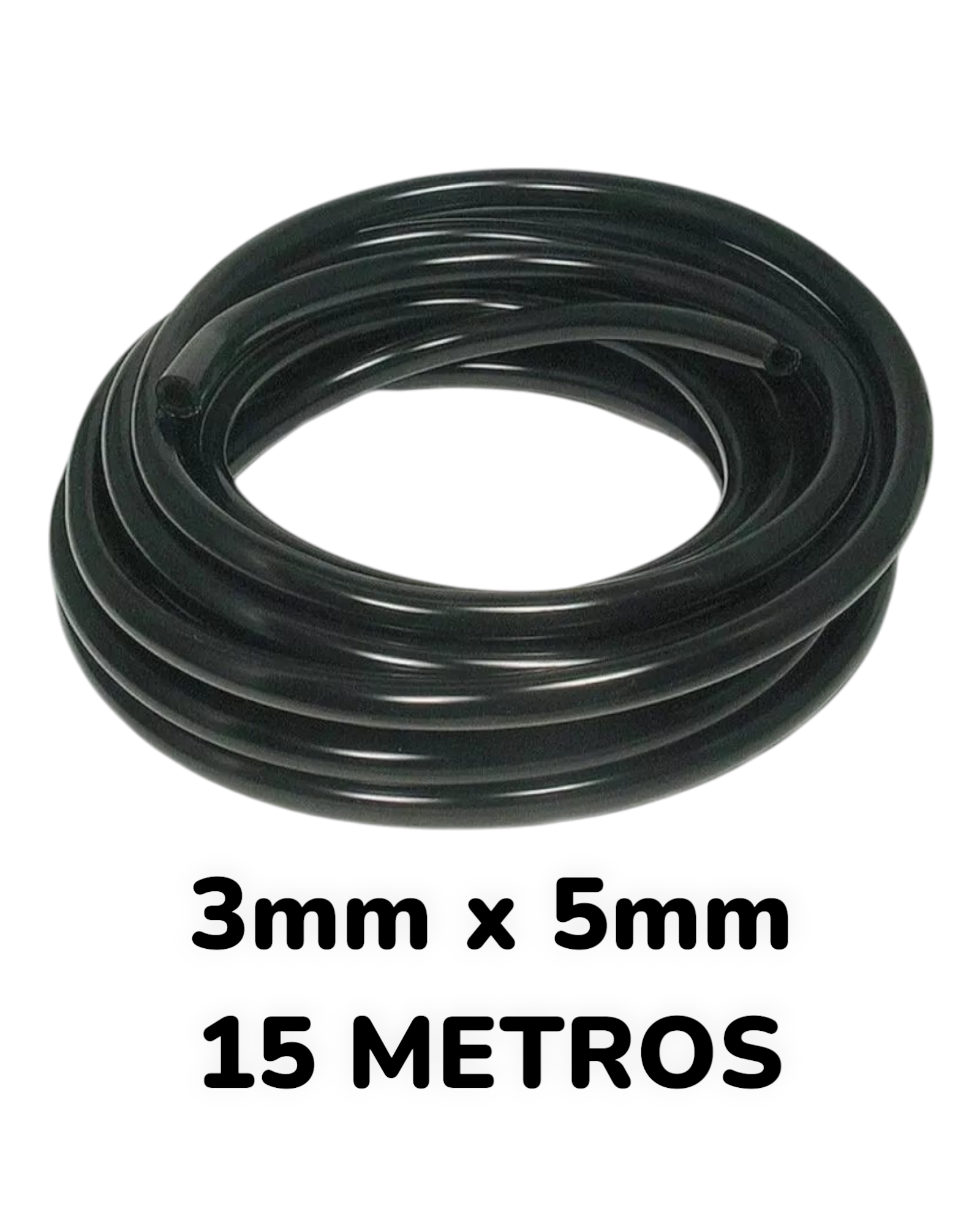 Manguera De Gasolina 3mm interior 5mm exterior de 15 metros Negro