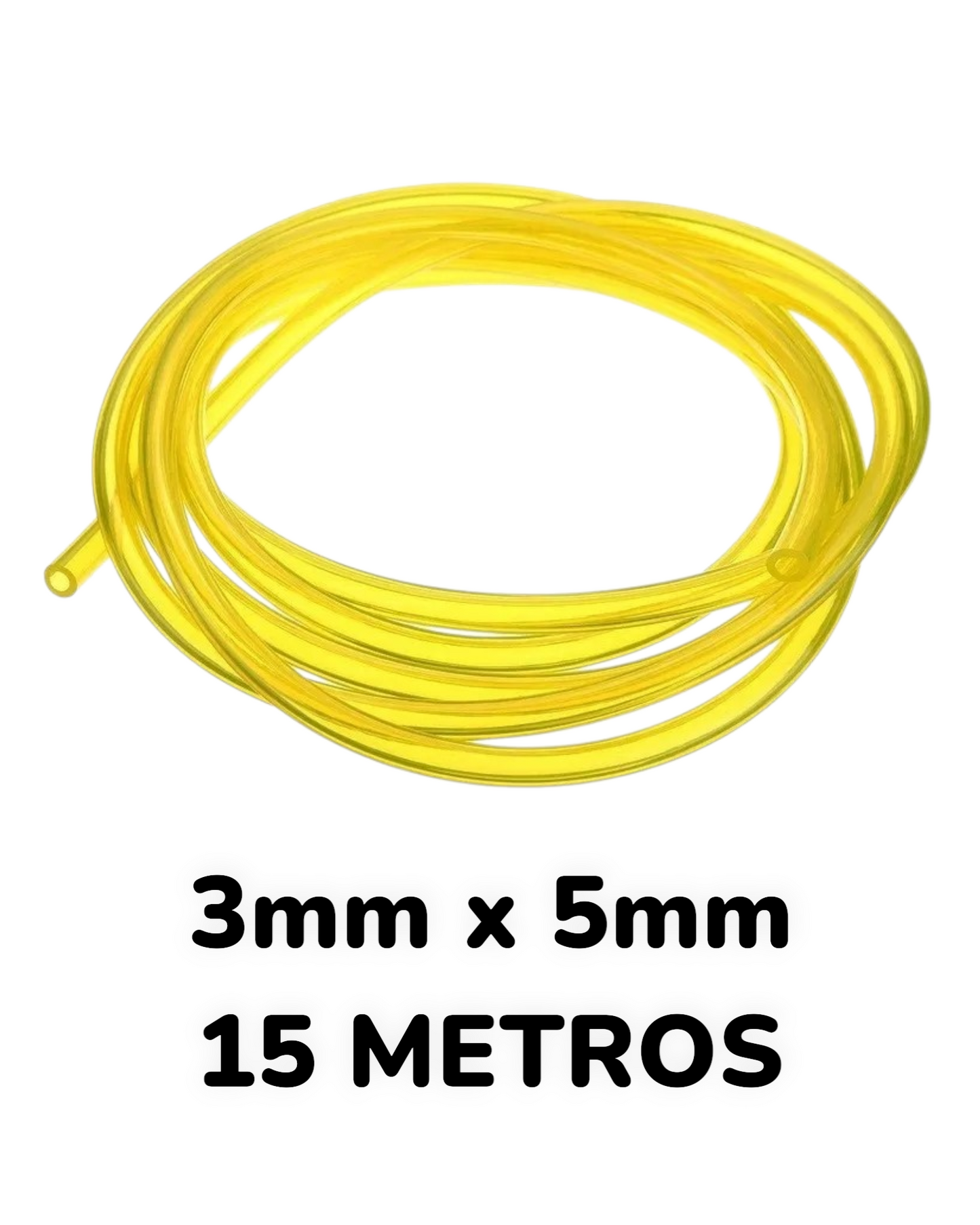 Manguera De Gasolina 3mm interior 5mm exterior de 15 metros Amarillo